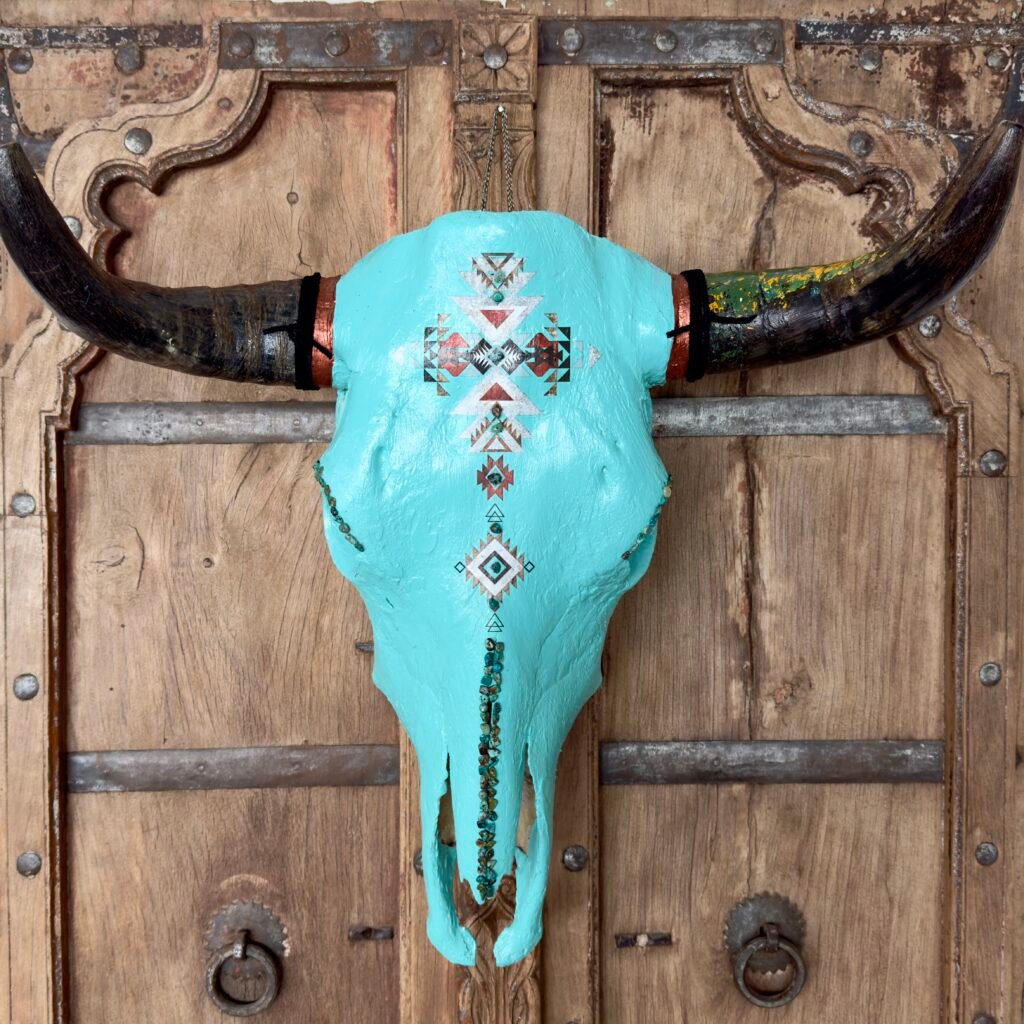 Turquoise (Natural Bovine Skull)