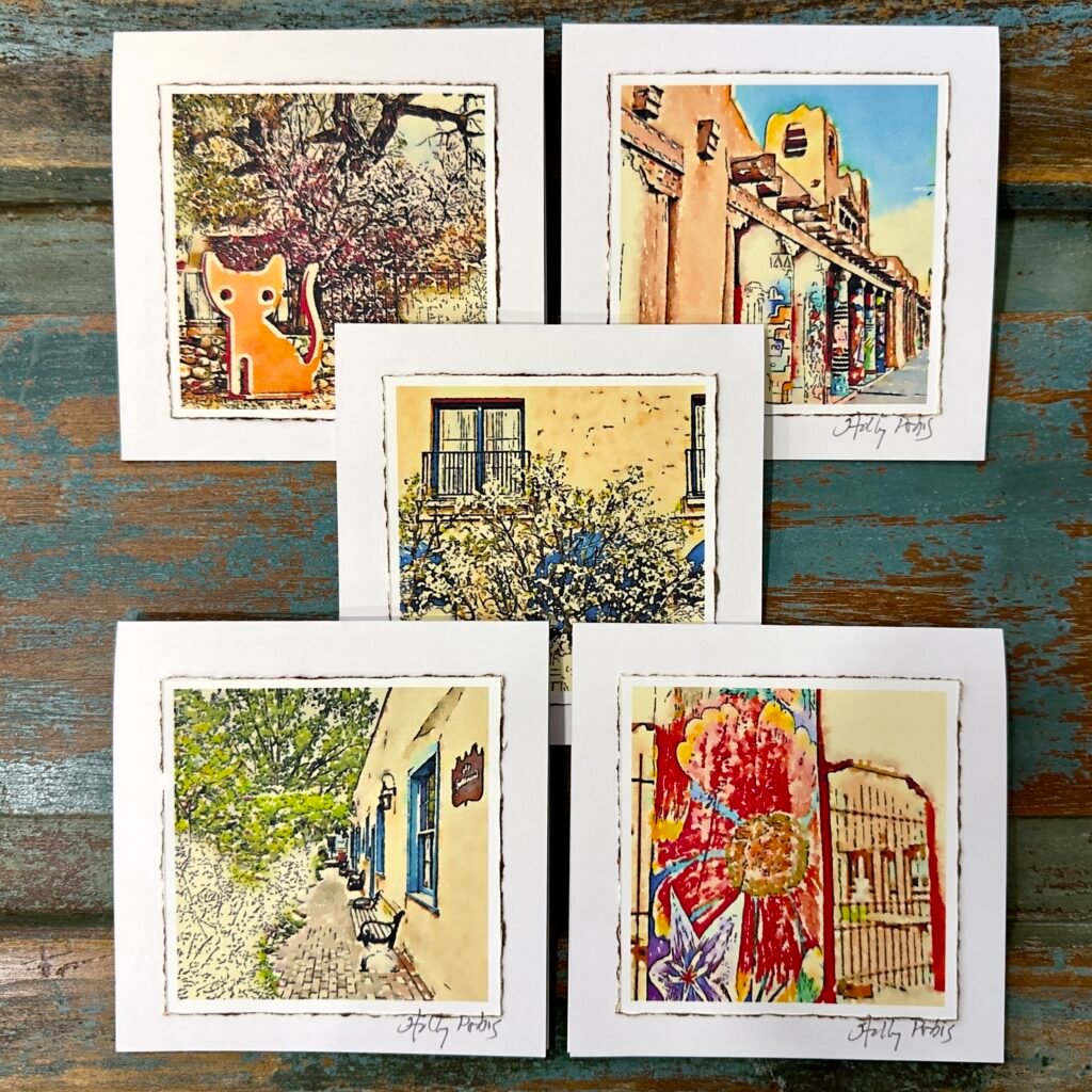 Santa Fe City Scenes (Digital Watercolor Photo Greeting Cards)