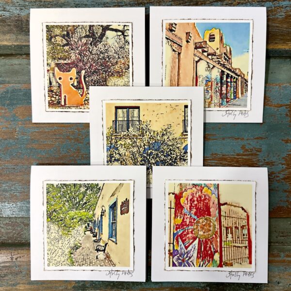 Santa Fe City Scenes (Digital Watercolor Photo Greeting Cards)