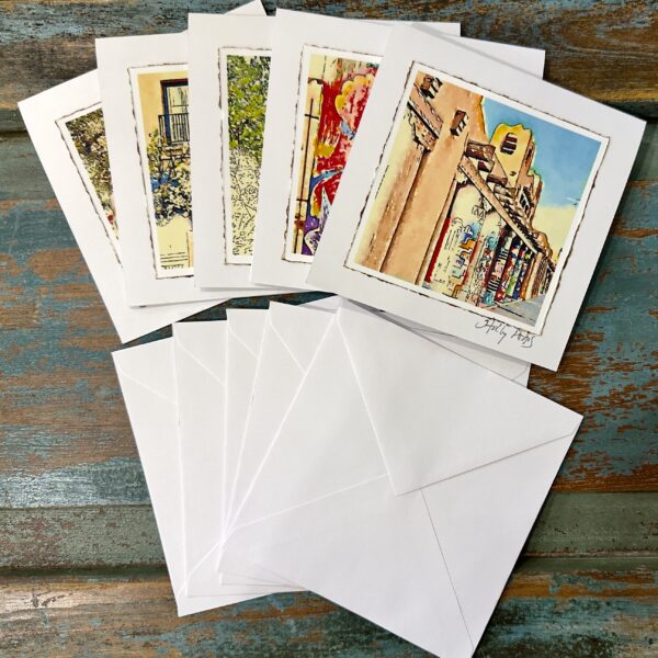 Santa Fe City Scenes (Digital Watercolor Photo Greeting Cards)