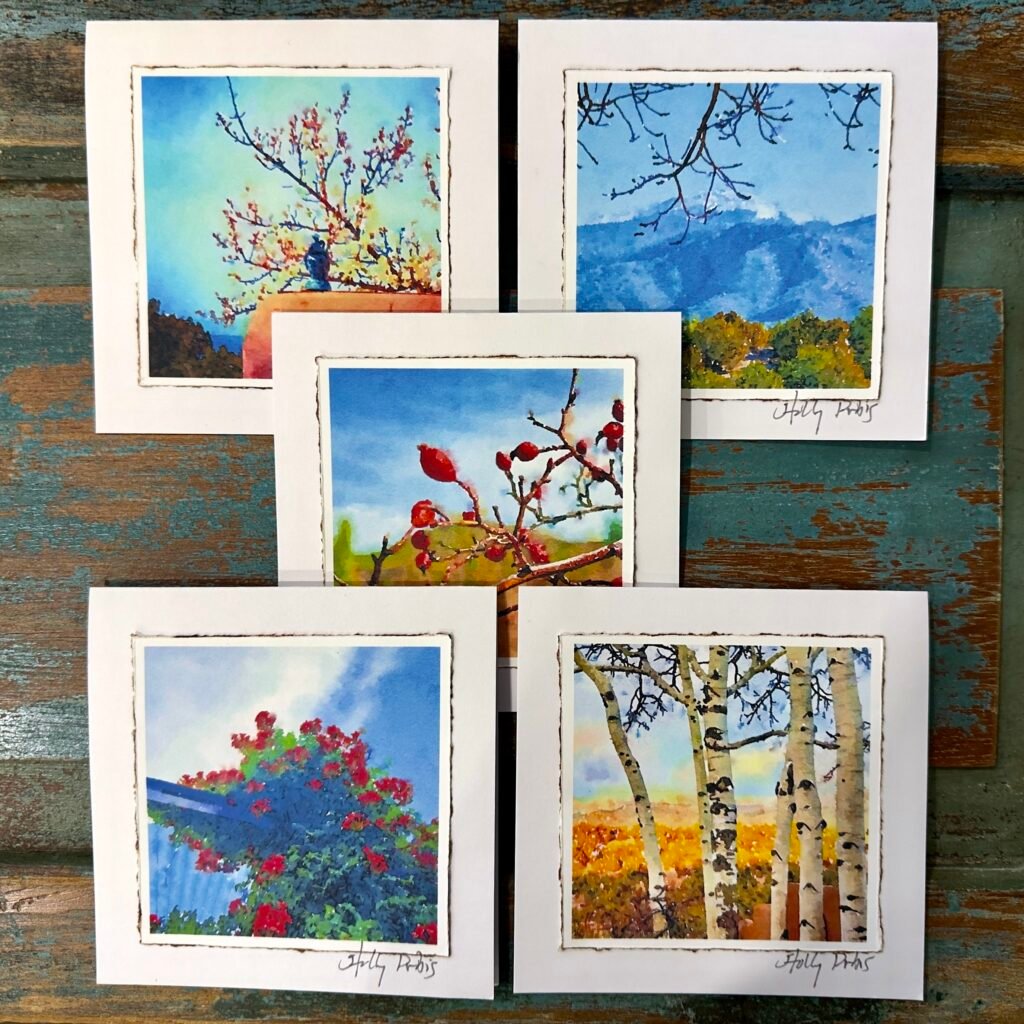 Santa Fe City Botanic (Digital Watercolor Photo Greeting Cards)