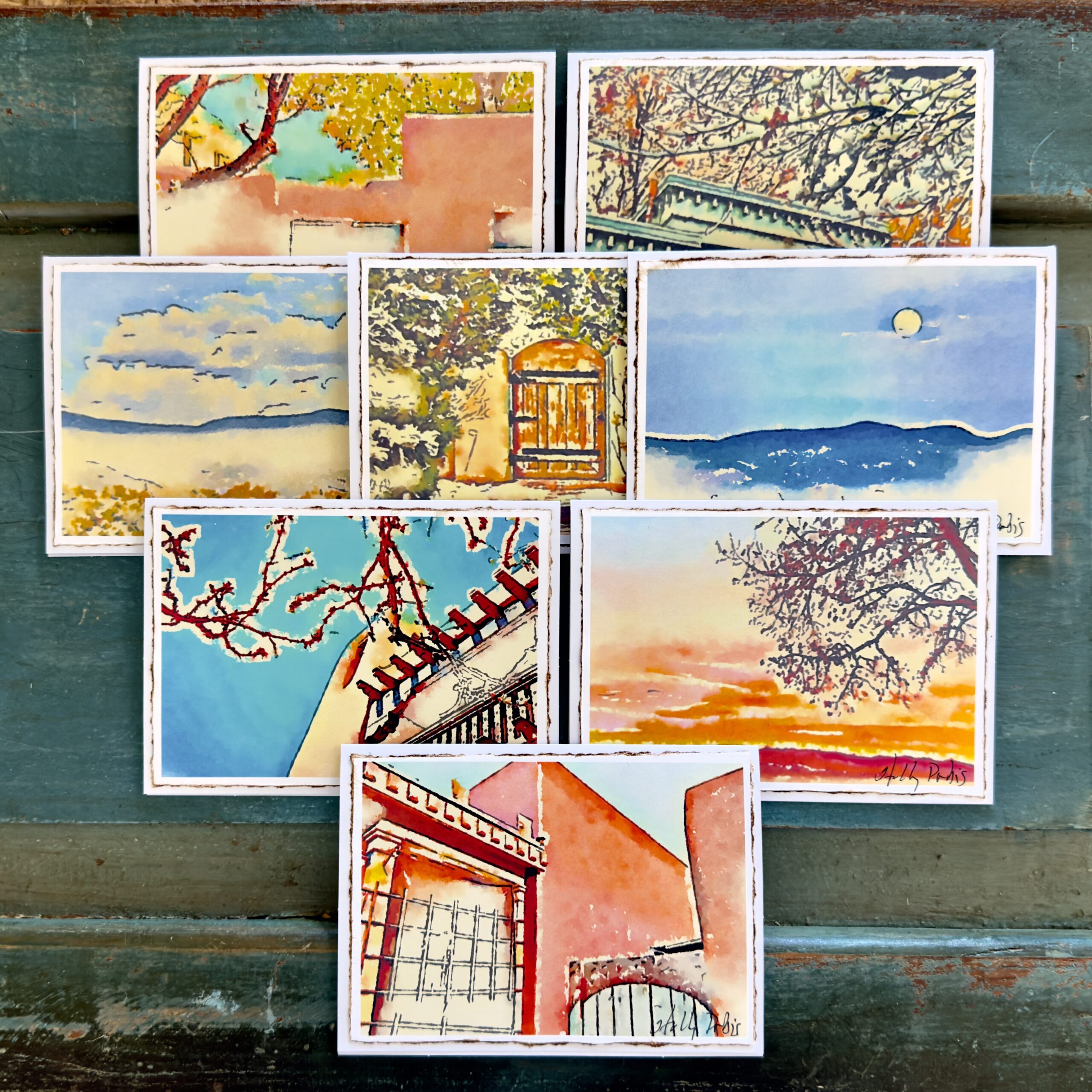 Santa Fe Images (Digital Watercolor Photo Notecards) - Image 1