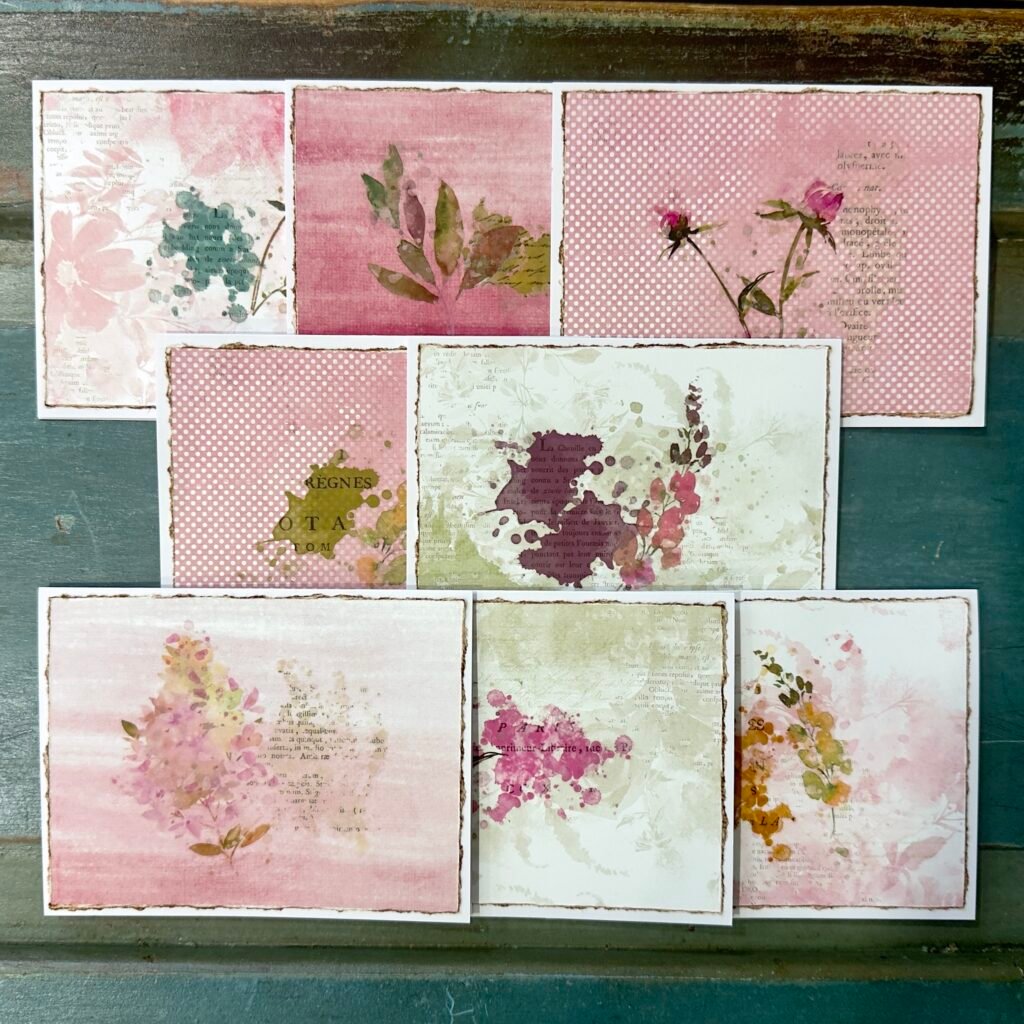 Floral Script (Mixed Media Notecards)