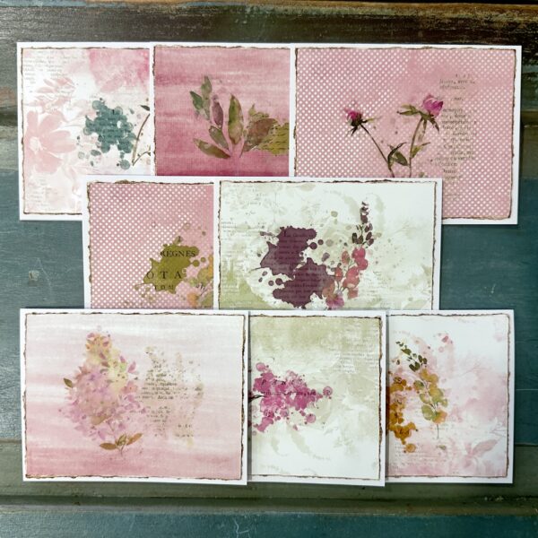 Floral Script (Mixed Media Notecards)