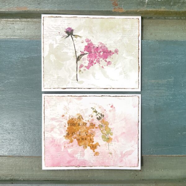 Floral Script (Mixed Media Notecards)