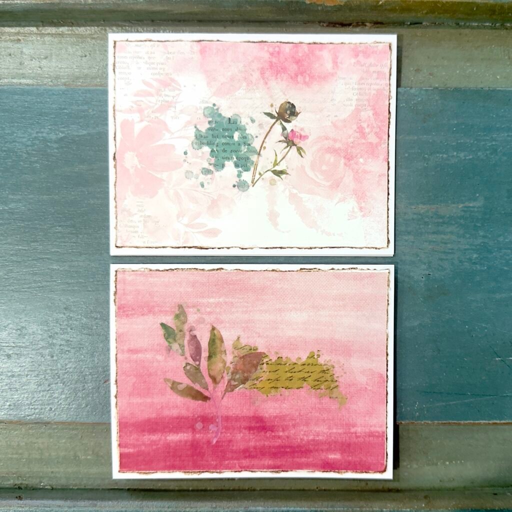 Floral Script (Mixed Media Notecards)