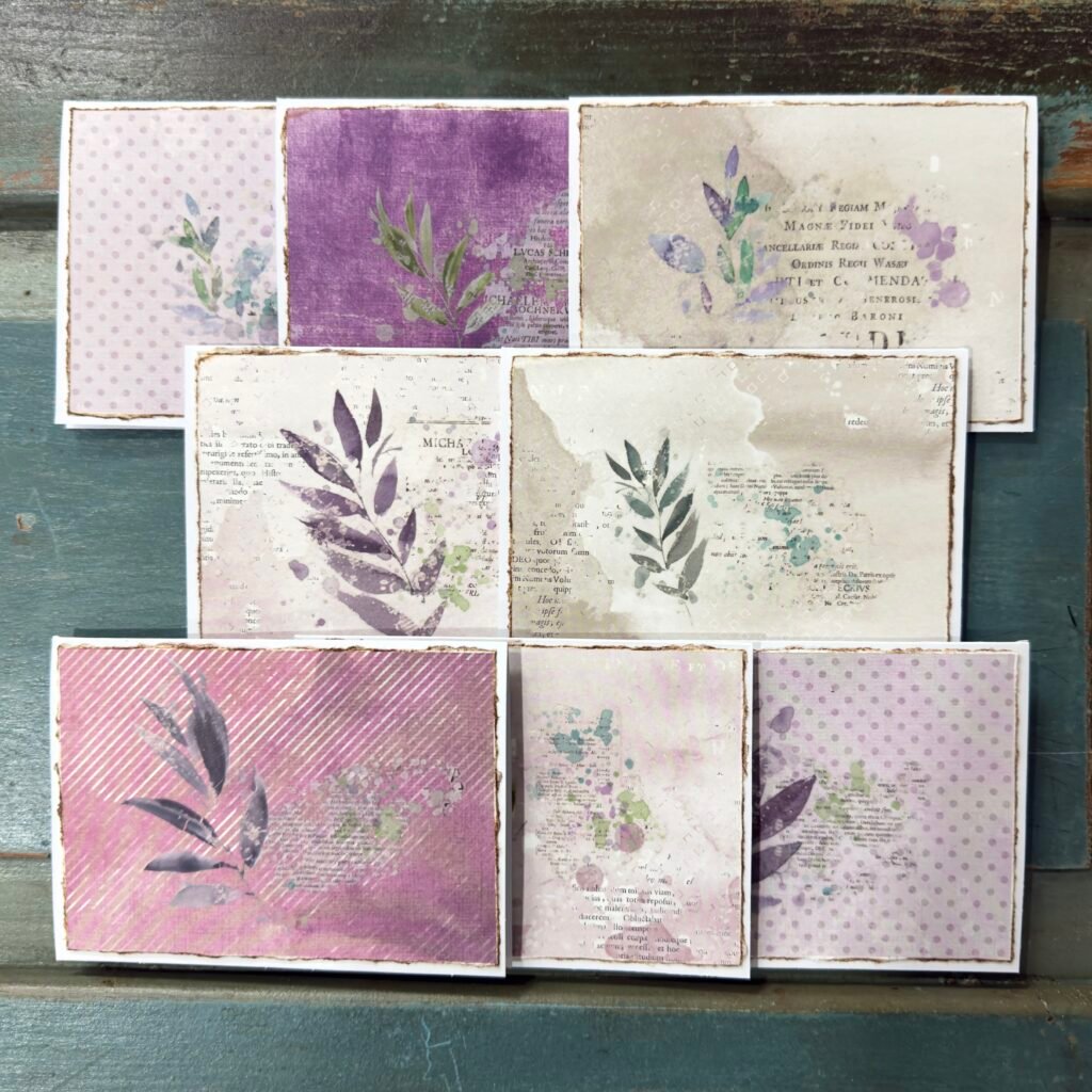 Botanical Script (Mixed Media Notecards)