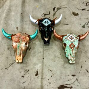 Verdigris (Mini Ceramic Bovine Skull) - Image 5