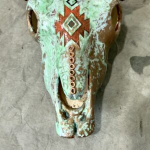 Verdigris (Mini Ceramic Bovine Skull) - Image 2
