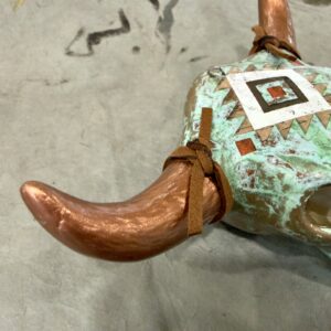 Verdigris (Mini Ceramic Bovine Skull) - Image 4
