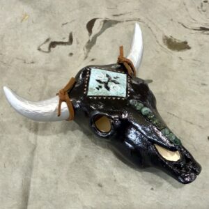 Raven (Mini Ceramic Bovine Skull) - Image 2