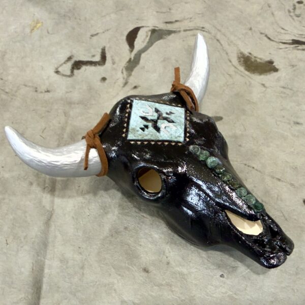 Raven (Mini Ceramic Bovine Skull)