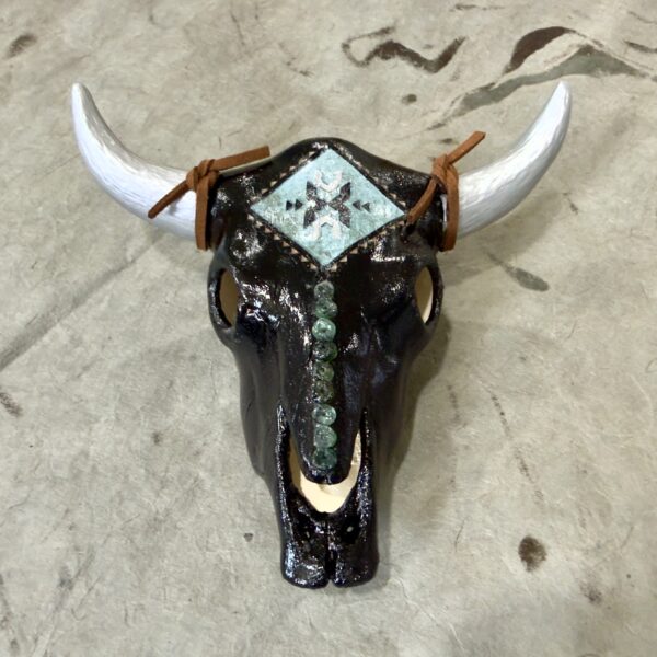 Raven (Mini Ceramic Bovine Skull)
