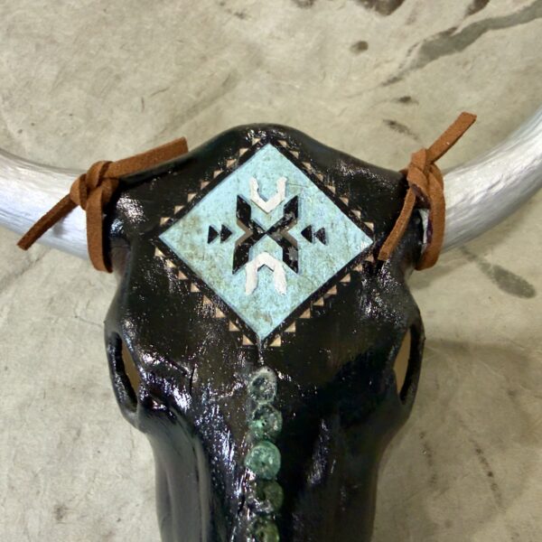 Raven (Mini Ceramic Bovine Skull)