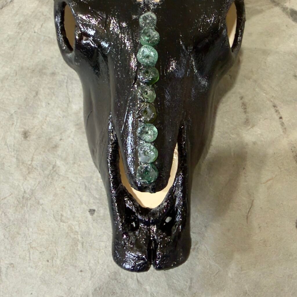 Raven (Mini Ceramic Bovine Skull)