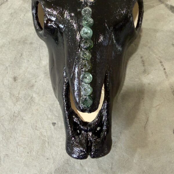 Raven (Mini Ceramic Bovine Skull)