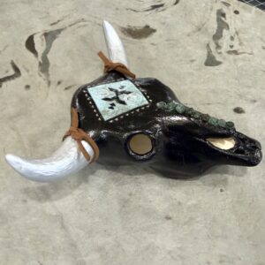 Raven (Mini Ceramic Bovine Skull) - Image 3
