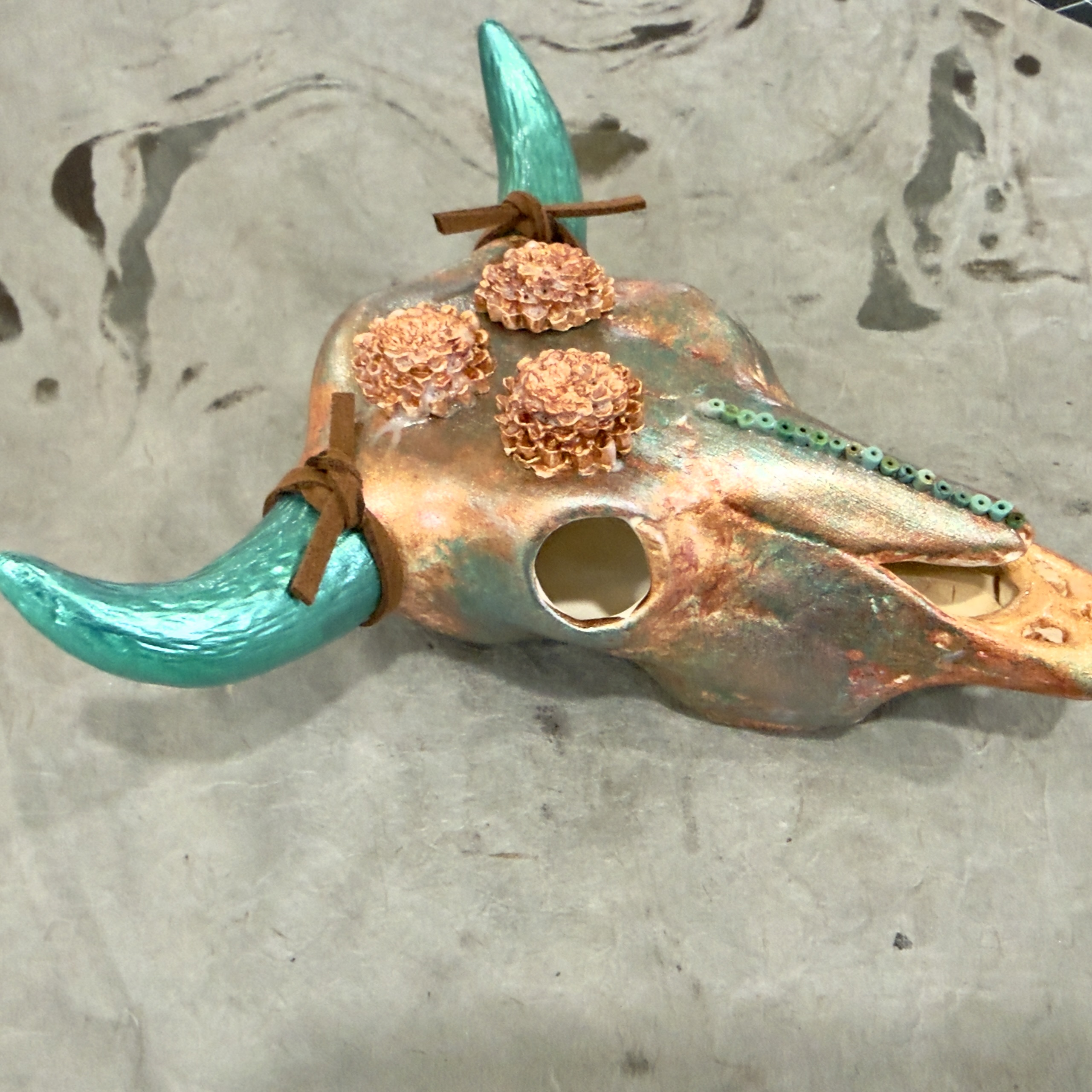 Margarite (Mini Ceramic Bovine Skull) - Image 2